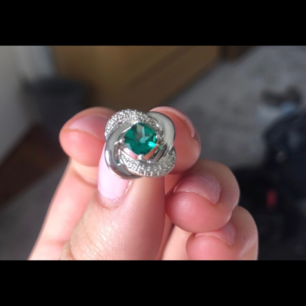 Emerald and diamond earrings